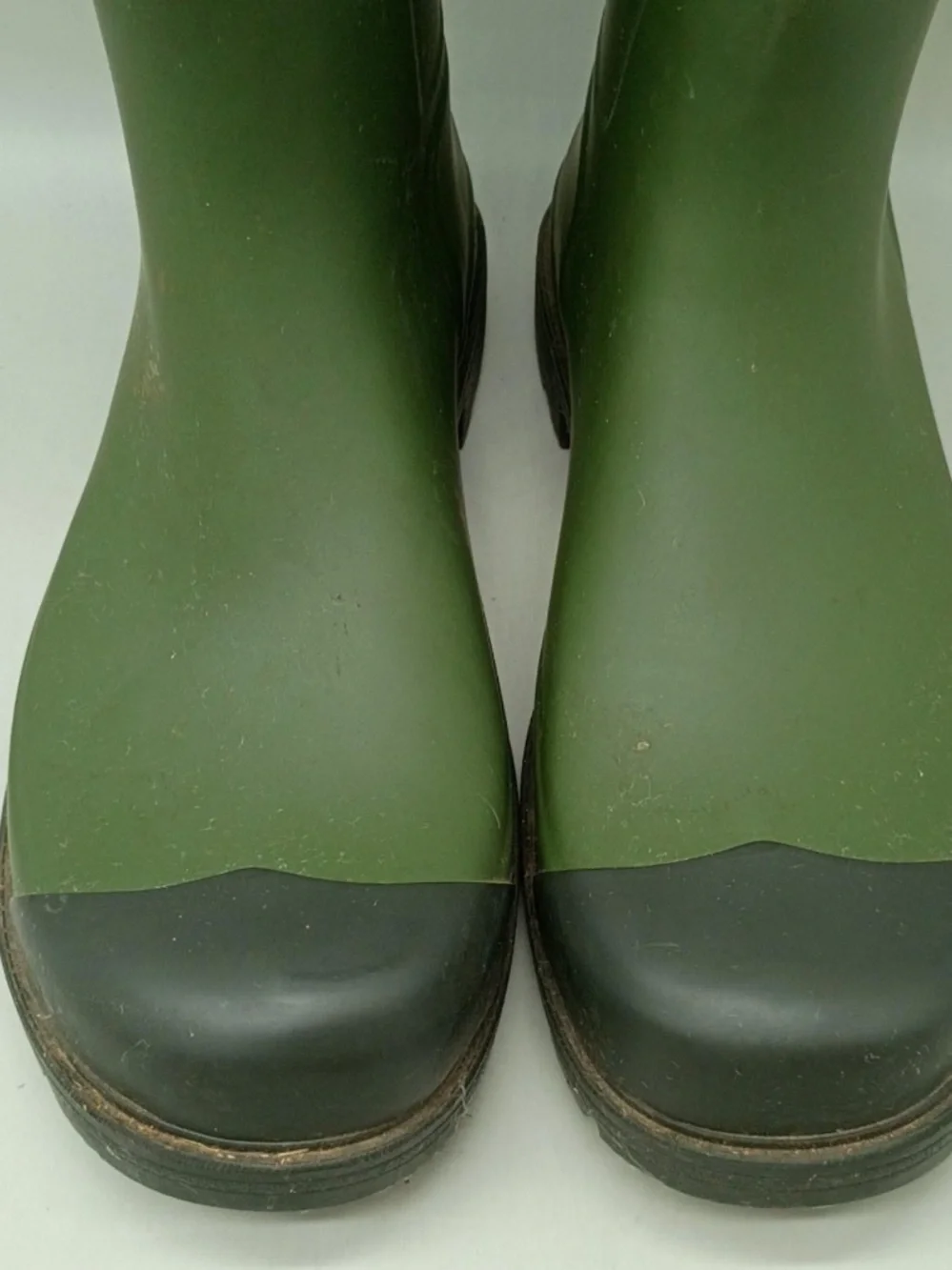 Hunter green knee high rain boots